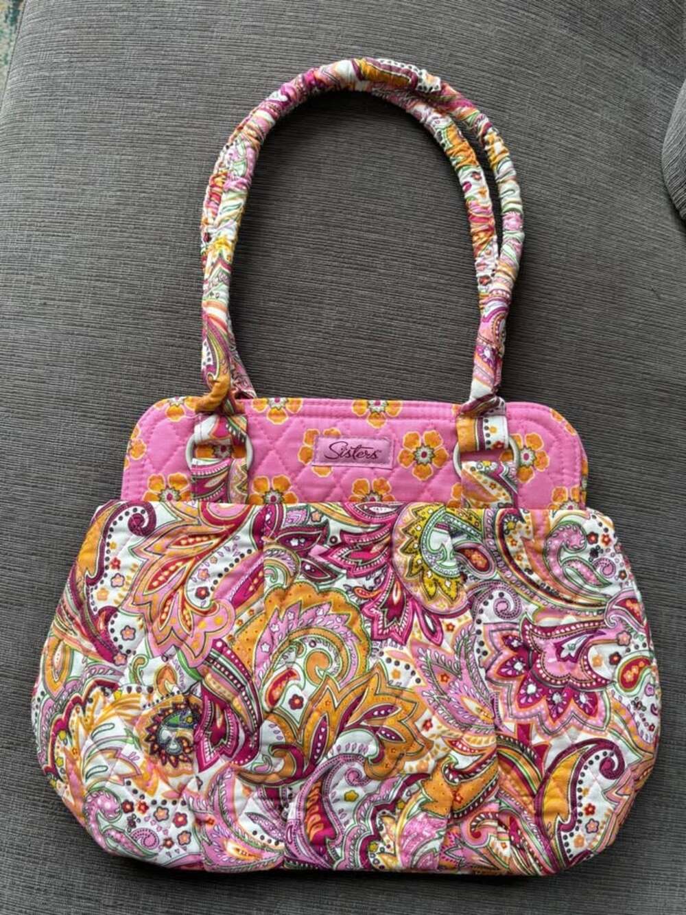 Brand New Longaberger Sisters "Truly Maddy" Quilted Shoulder Bag Pink Paisley